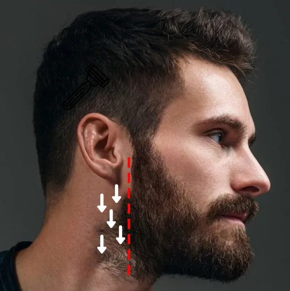 como perfilar cuello barba