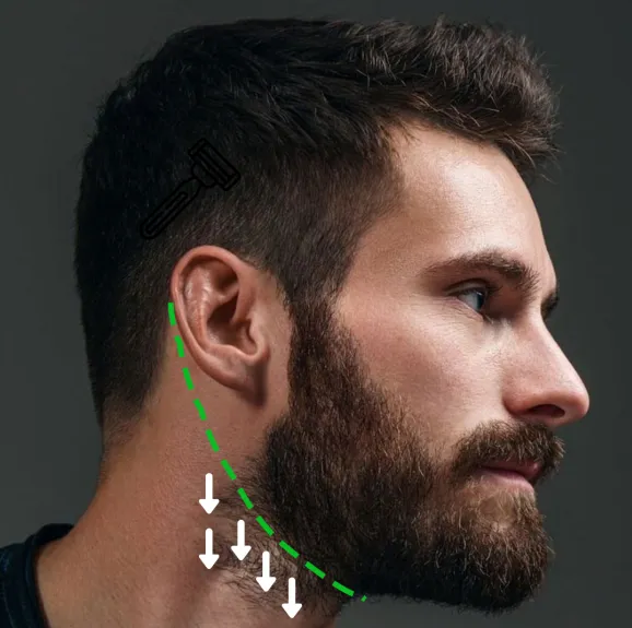 como perfilar y marcar contorno barba hombre